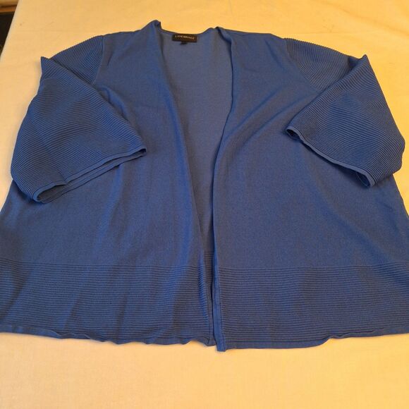 Lane Bryant Cobalt Blue 3/4 Sleeve Cardigan Sweater Stretch Office Size 26/28 - Picture 9 of 9